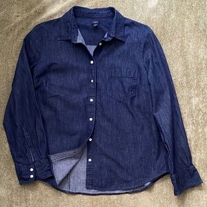 J. Crew Indigo Denim Button-Down Shirt